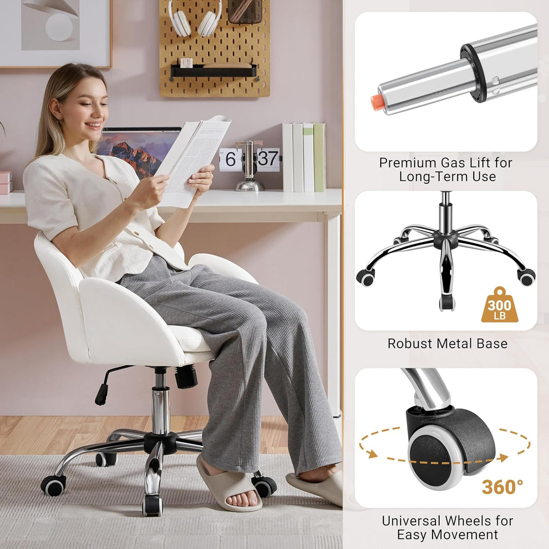 Yaheetech Schreibtischstuhl Ergonomisch Bürostuhl bis 136 kg Belastbar, Drehstuhl Höhenverstellbar C