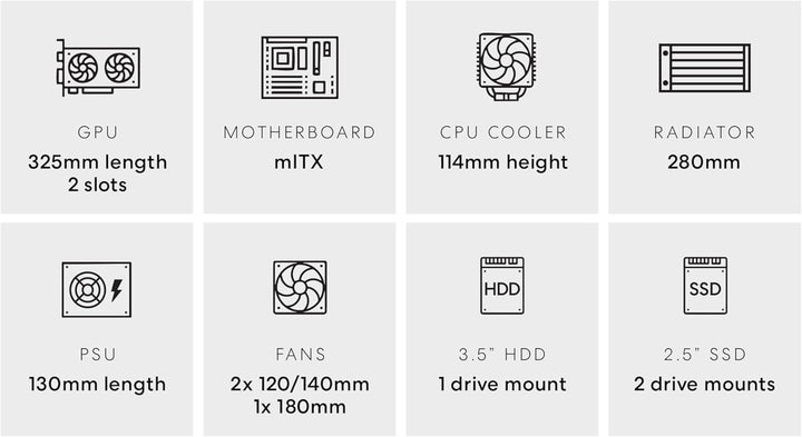 Fractal Design Mood Light Gray PC Case - Sleek Fabric Design, 180mm Top Fan, Conceals 325mm Graphics