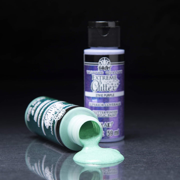 FolkArt Extreme Glitzer-Farben-Set, 10 Farben, 57 ml Extremer Glitzer.