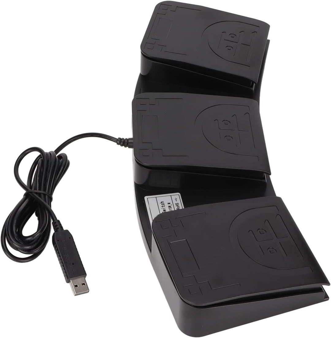 Bewinner USB Fussschalter Aktionsschalterpedal, 3 Tasten MIDI Controller Fussschaltersteuerung Angep