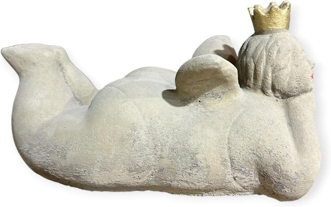 OriginalPaul Skulp & Betondesign Dicke Prinzessin mit Krone - Massiver Steinguss, Handgefertigt in D