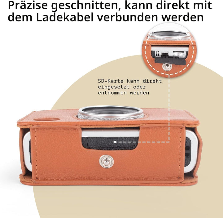 MUZIRI KINOKOO Mini EVO Hülle Kompatibel für Fuji Instax Mini EVO Instant Camera mit PU Leder Lychee