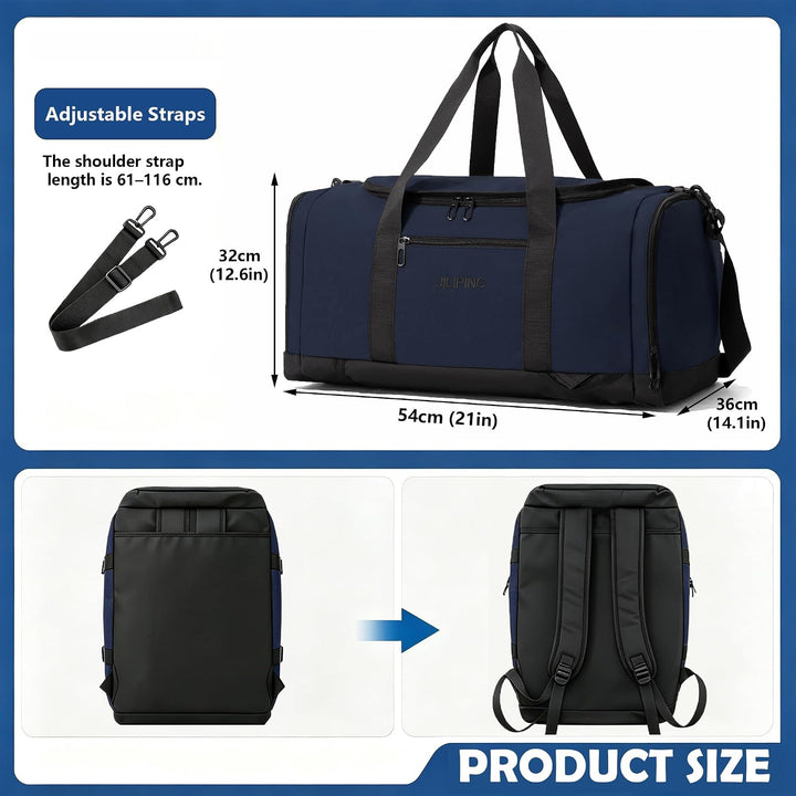 Sporttasche Reisetasche für Damen und Herren Trainingstasche Gym Bag mit Schuhfach und Nassfach Duff