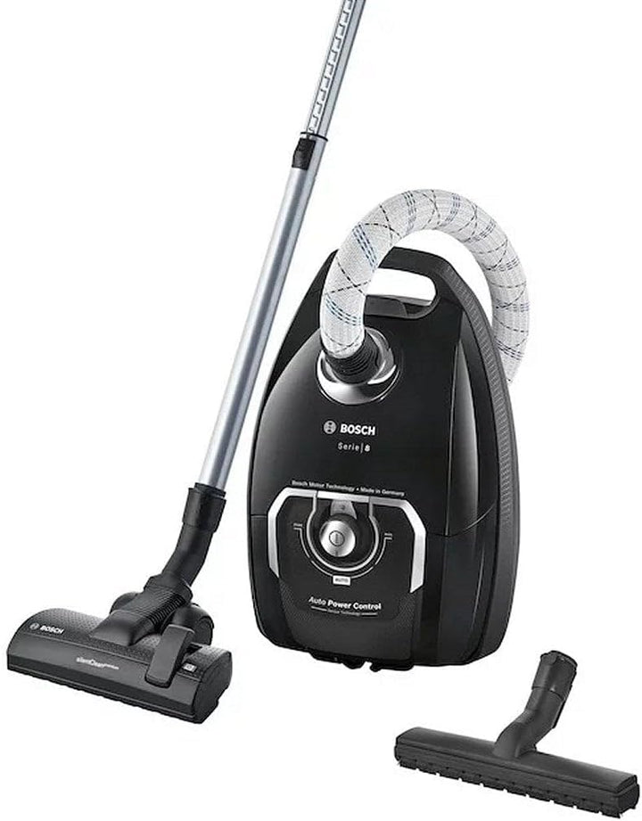 Bosch Serie 8 | Classic, Staubsauger mit Beutel, extralange Schnur, waschbar HEPA13 Filter, schwarz,