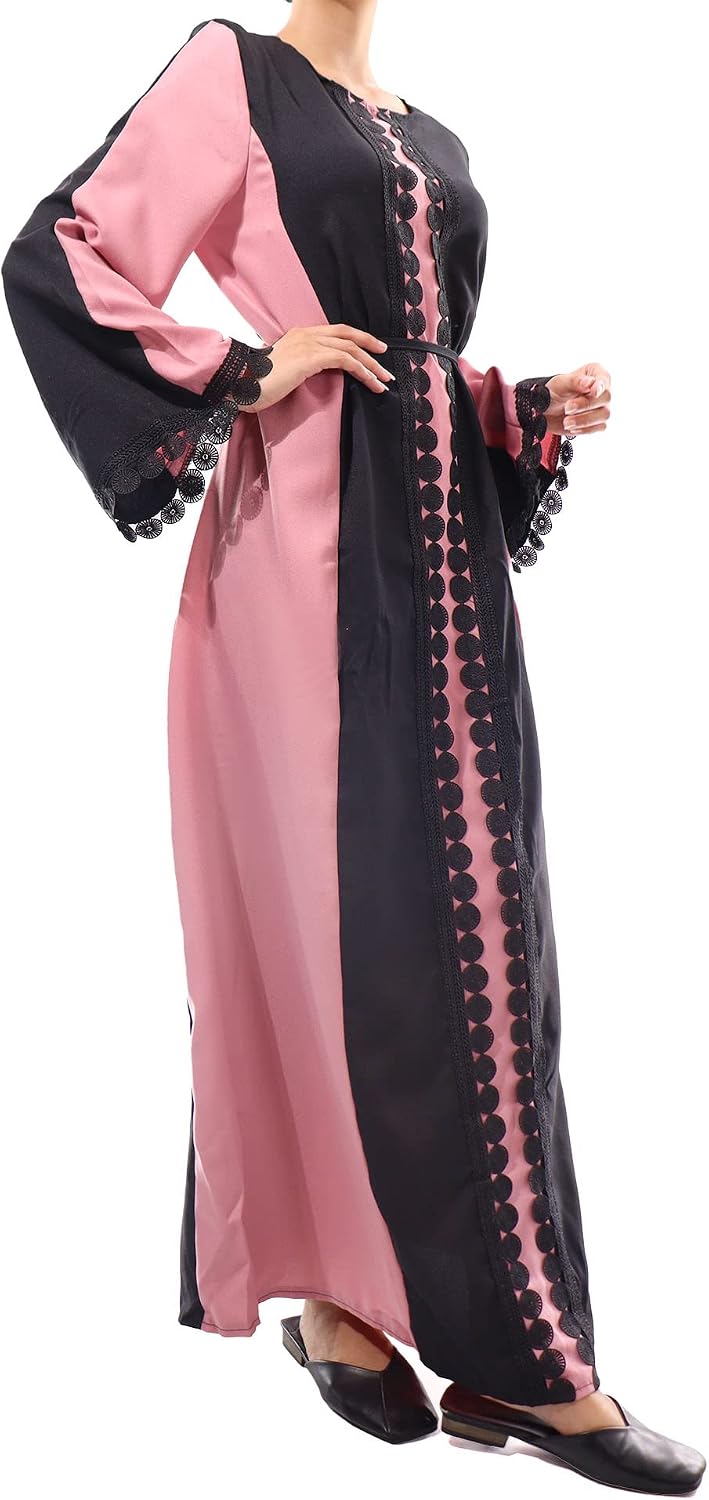 Djellaba für Damen 36 Lila und Schwarz, 36 Lila und Schwarz