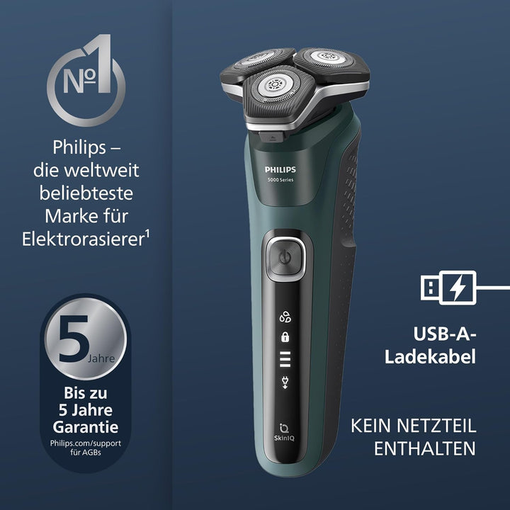 Philips Shaver Series 5000 – Elektrischer Nass- und Trockenrasierer für Herren mit ausklappbarem Tri