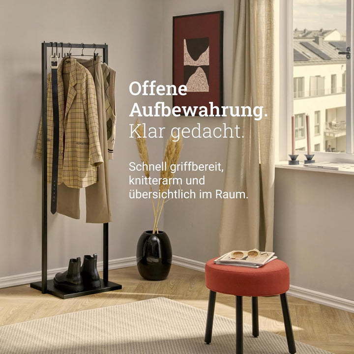 Natural Goods Berlin Kleiderständer BASIS (Schwarz, 50 cm) - Kleiderstange aus stabilem Metall - Fre
