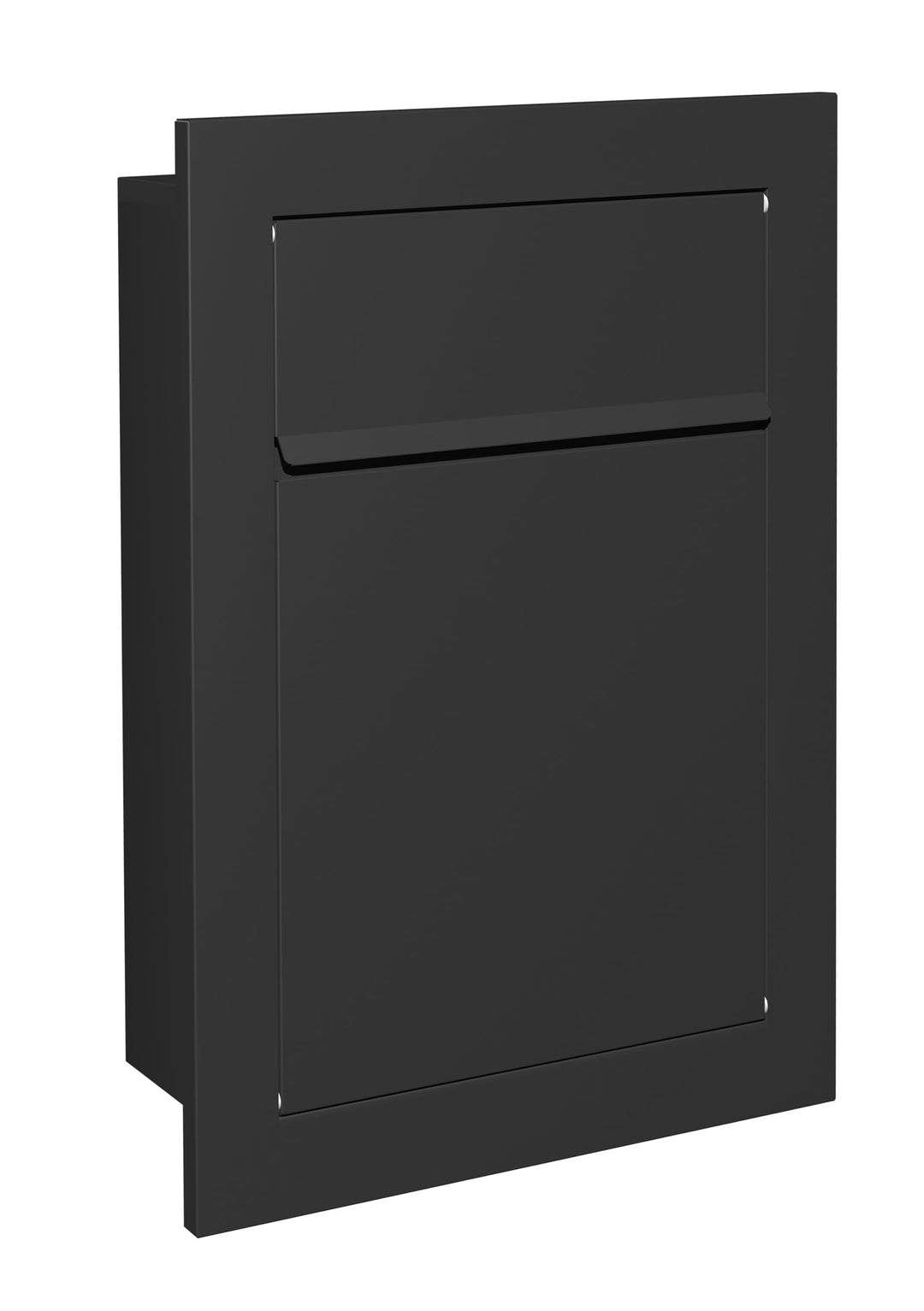 Unterputz Briefkasten RAL9017 Schwarz Einbaubriefkasten flächenbündig verzinkter Stahl pulverbeschic