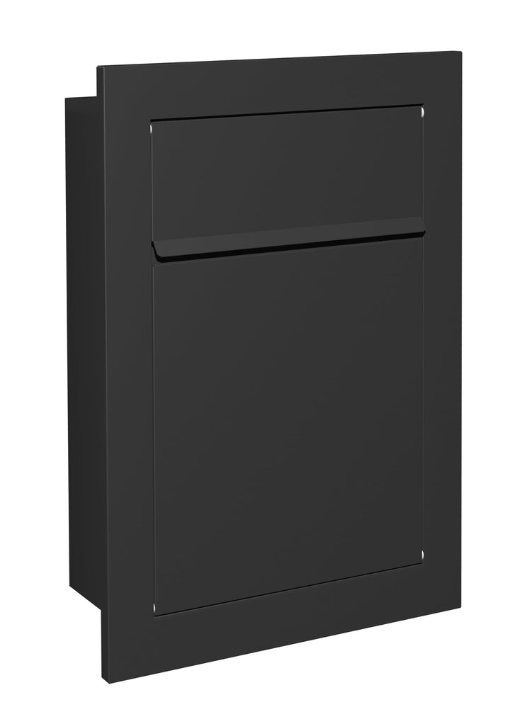 Unterputz Briefkasten RAL9017 Schwarz Einbaubriefkasten flächenbündig verzinkter Stahl pulverbeschic