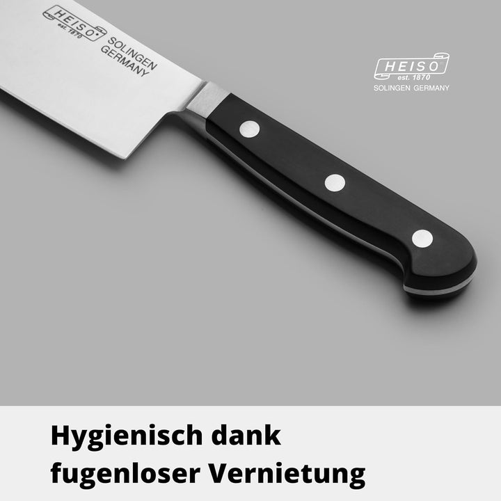 HEISO Nakiri Messer mit 17cm Klingenlänge, Geschmiedetes Gemüsemesser mit Griff aus pflegeleichtem K