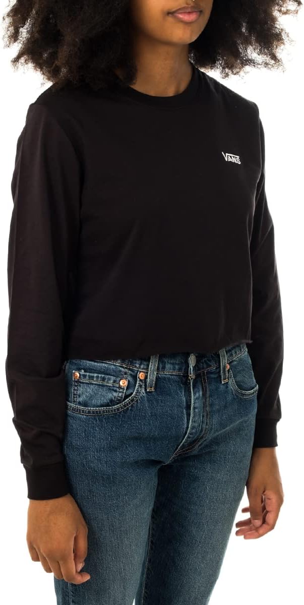 Vans T-Shirt Donna Wm Junior V Ls Crop Vn0a4ouqblk L Schwarz, L Schwarz