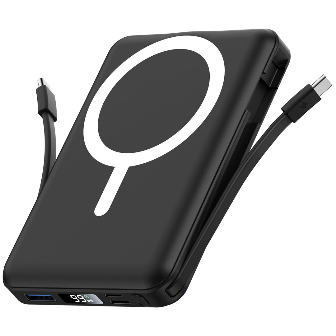 Powerbank für MagSafe, 10000mAh Magnetische Powerbank iPhone Schwarz 10000.0 Milliamperestunden (mAh
