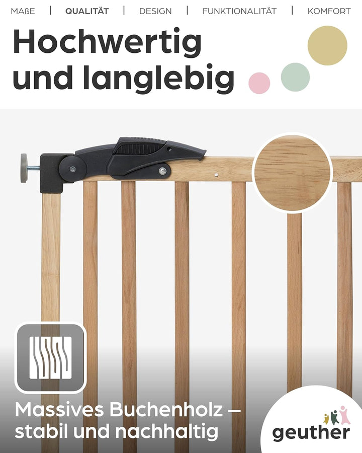 Geuther 2714 schwenkbares Türschutzgitter Passung: 68 cm - 102 cm Türgitter ohne Bohren Sicherheitsv