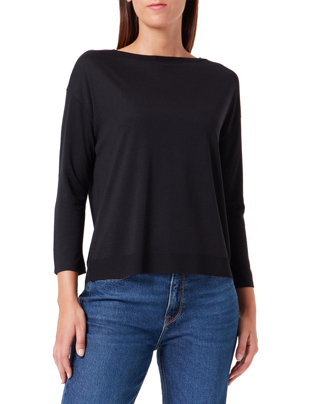 Comma Damen T-Shirt 42 9999 Schwarz, 42 9999 Schwarz