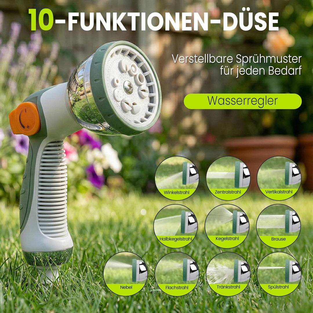 Schlauchtrommel Wasser 30m + 2m, 180° Schwenkbar Wand-Schlauchbox, Automatischer Gartenschlauch trom