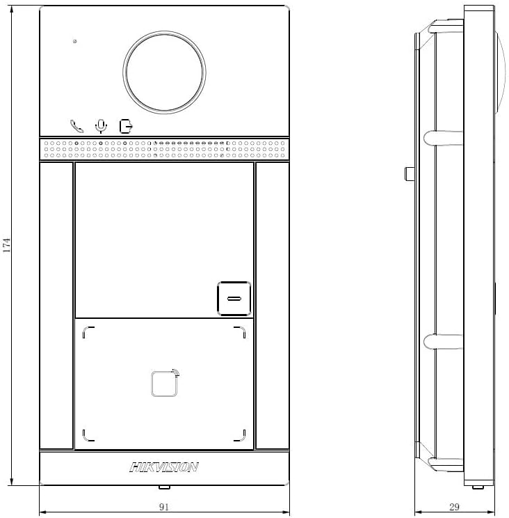 Hikvision DS-KV8113-WME1(C) Einfamilien-WLAN/IP-Aussenstation aus Metall für den eigenständigen Betr