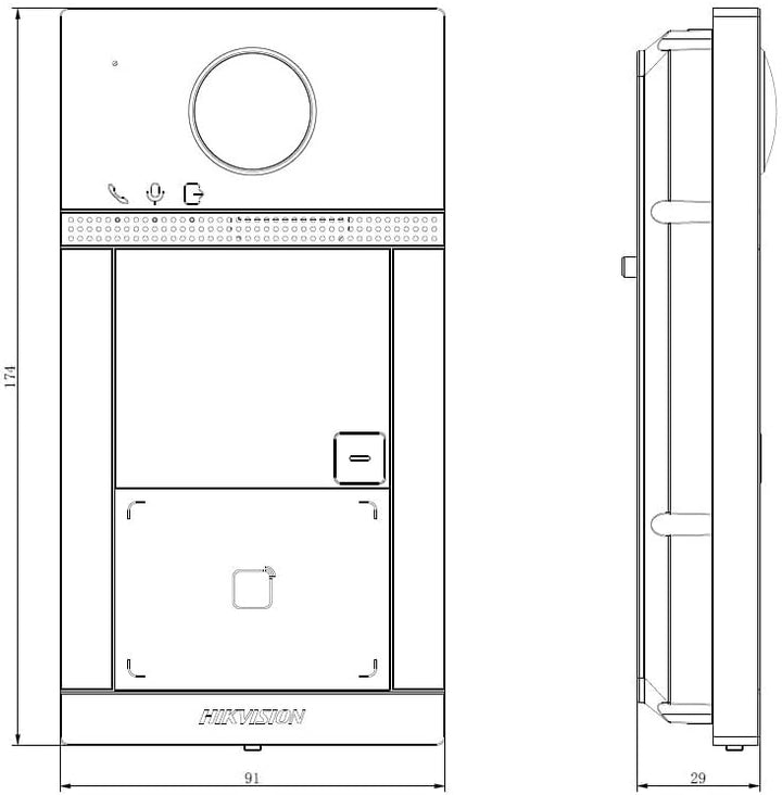 Hikvision DS-KV8113-WME1(C) Einfamilien-WLAN/IP-Aussenstation aus Metall für den eigenständigen Betr
