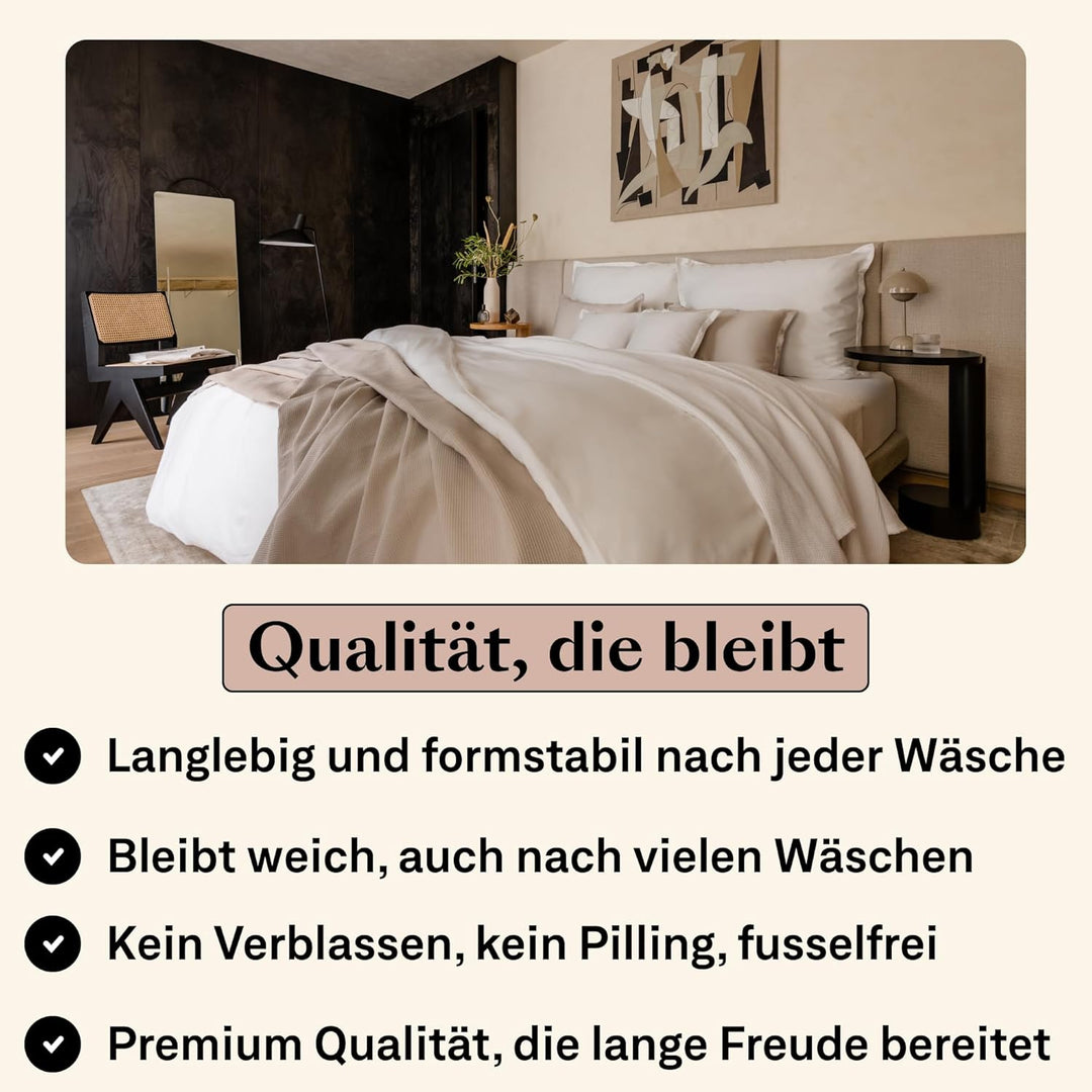 Amqua Mako Satin Kissenbezug 2er Set Kissenbezüge 40x80 cm, 100% ägyptische Baumwolle (Zertifiziert)