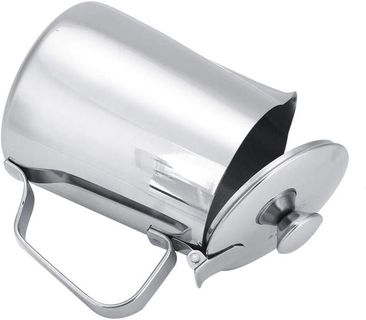 Edelstahl Kaffeetasse Becher Milchschaum Krug mit Deckel für Latte Coffee Art für Office Küche mit H