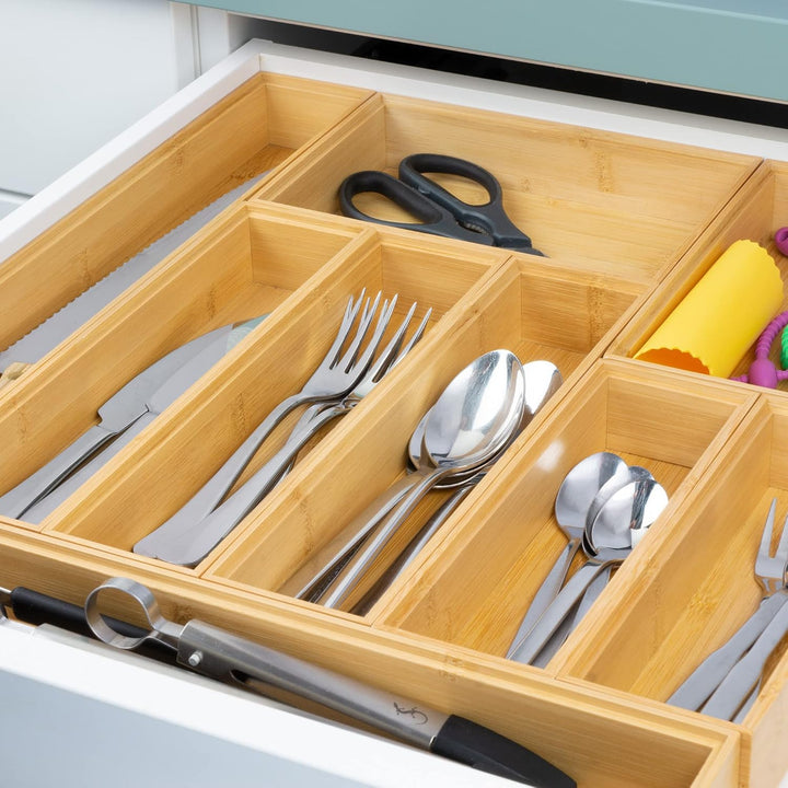 Lurch 10779 Organizer-System Box Einsatz für Schubladen und Aufbewahrungsbox Bambus 14x28cm, 14x28cm
