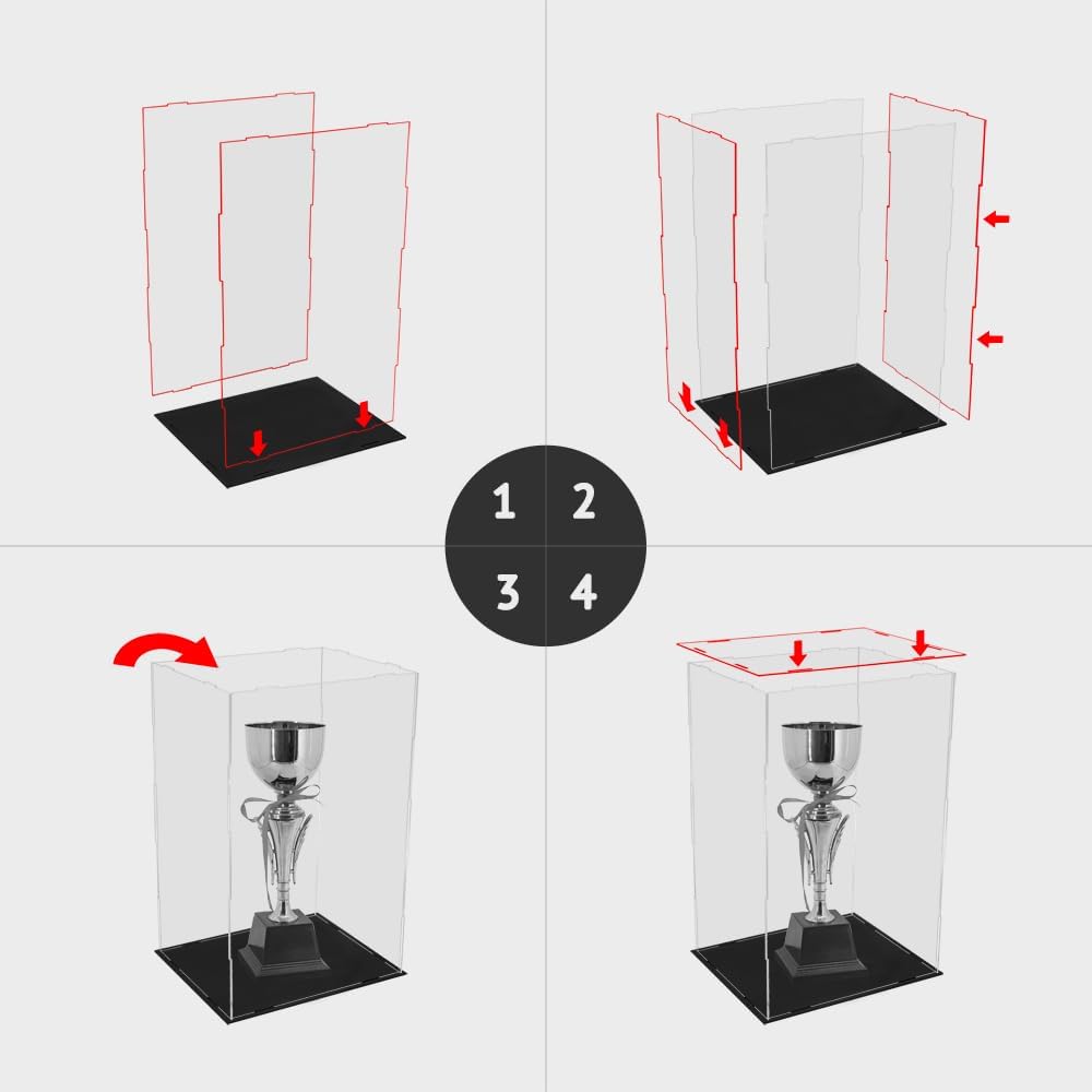 Tingacraft Acryl Vitrine Gross (21,9 x 17,9 x 35 cm) Schaukasten für 1/6 Figur 21,9x17,9x35 cm, 21,9