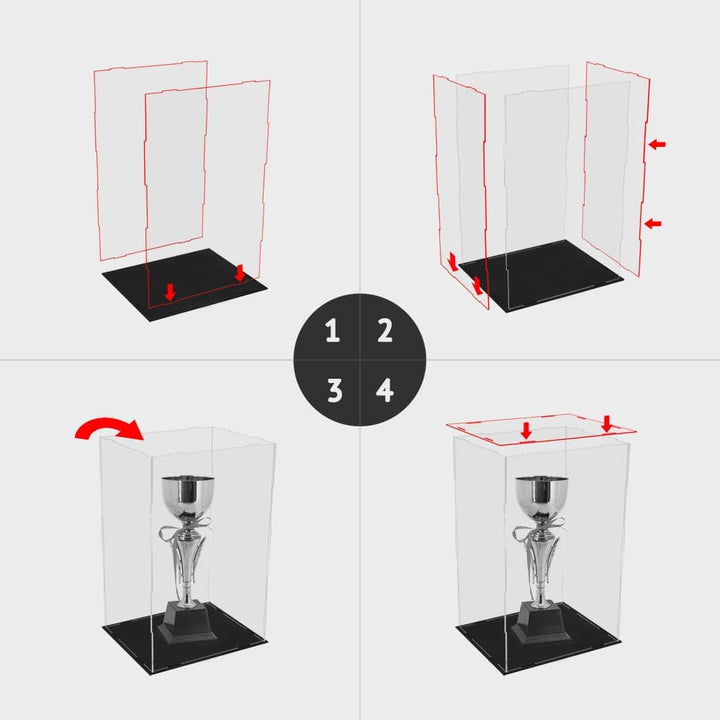 Tingacraft Acryl Vitrine Gross (21,9 x 17,9 x 35 cm) Schaukasten für 1/6 Figur 21,9x17,9x35 cm, 21,9