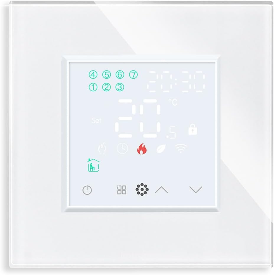 Luxus-Time Raumthermostat WiFi Heizungsthermostat Rahmen EXT. Sensor Thermostat Fussbodenheizung pro