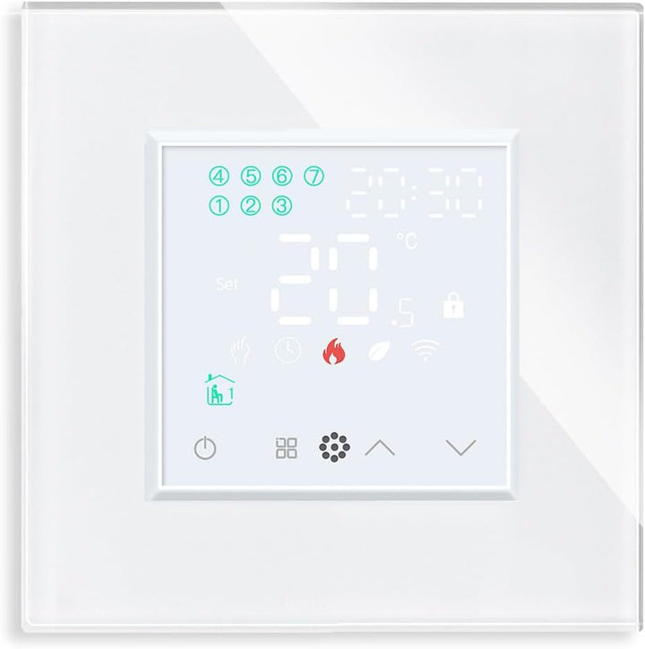 Luxus-Time Raumthermostat WiFi Heizungsthermostat Rahmen EXT. Sensor Thermostat Fussbodenheizung pro