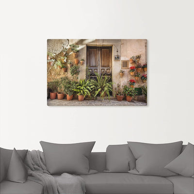 ARTland Leinwandbilder Wandbild Bild auf Leinwand 60x40 cm Stadtbilder Pflanzen Altstadt Mallorca Sp