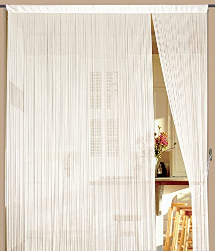 Kaikoon Fadenvorhang Perlweiss Creme 150 cm x 250 cm (BxH) B1 schwer entflammbar Messebau & Events
