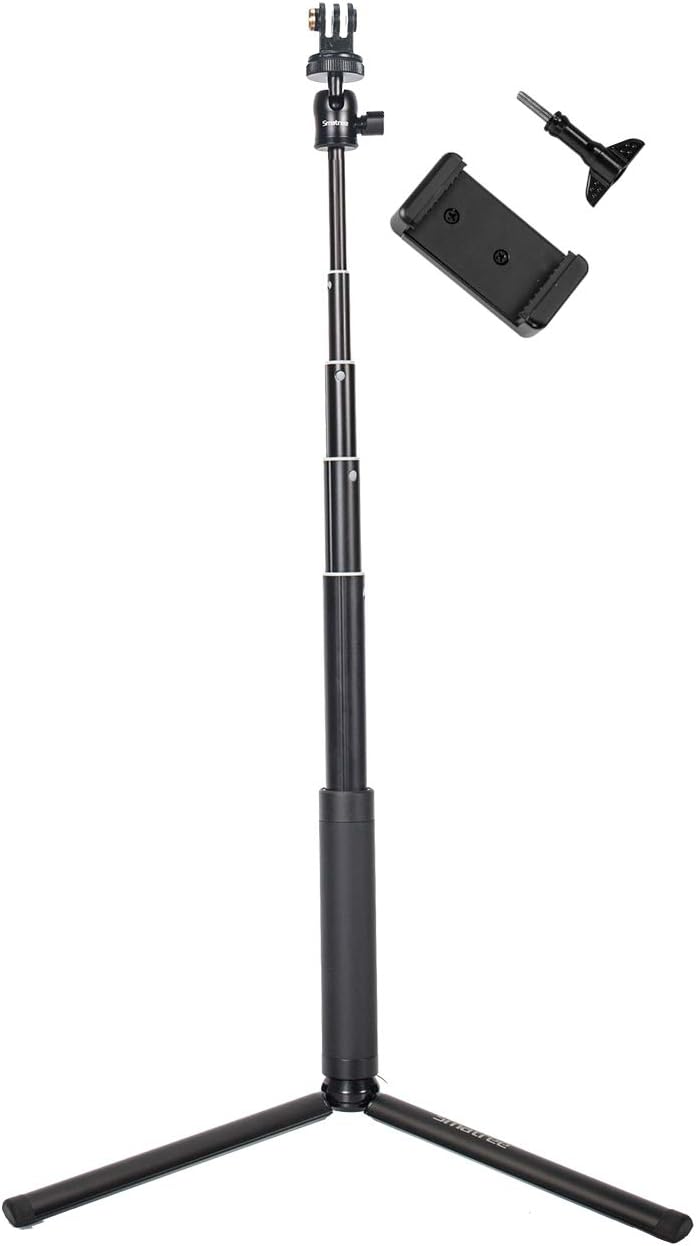 Smatree Teleskop Selfie Stick mit Stativ für DJI OSMO Action 3,2/Gopro Hero 12/11/10/9/8/7/6/5/4/3/S