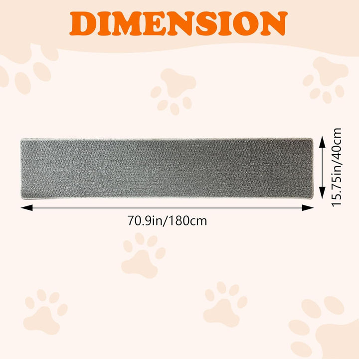 Rainmae Kratzmatte für Katzen, 180 x 40 cm, verdickt, extra gross, Wandmontage, Sisal-Kratzmatte, kr