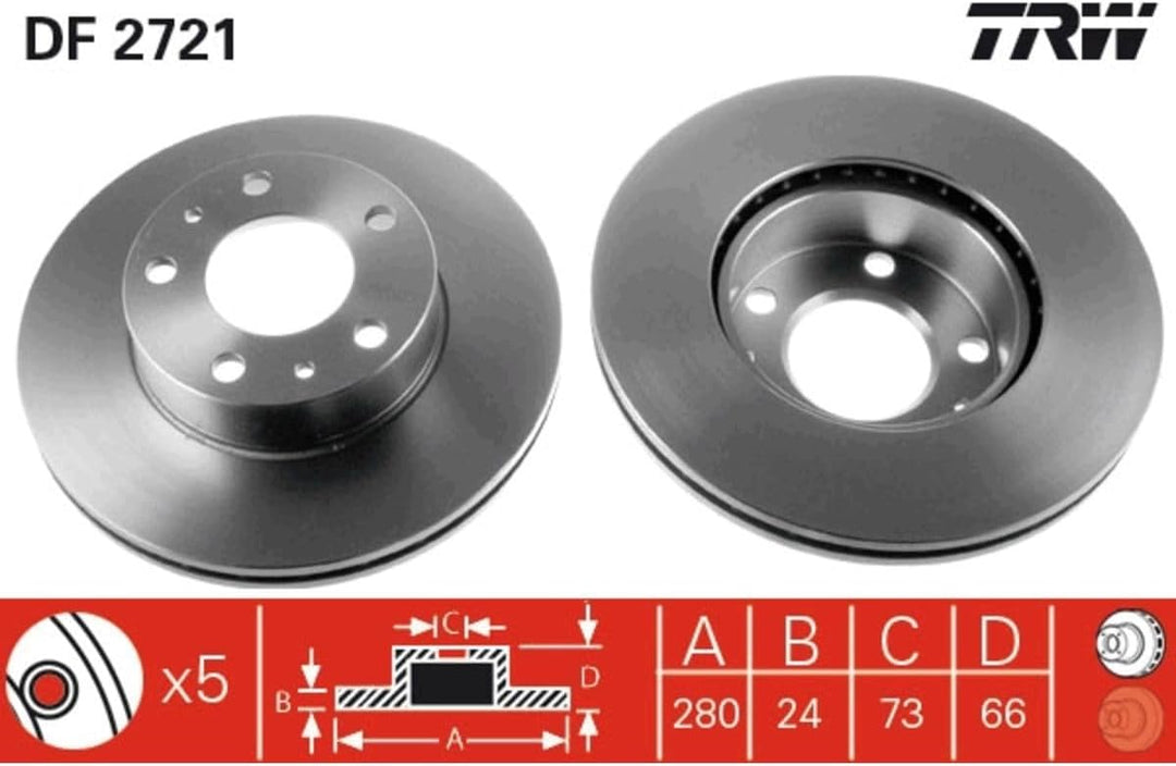 TRW Automotive AfterMarket DF2721 Bremsscheibe - (Paar)