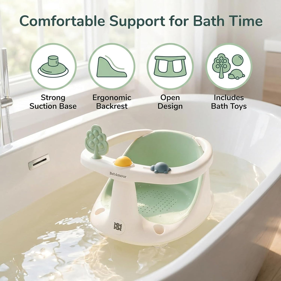 Bebamour Baby Badesitz 6 Monate+ Kind Badewanne Rutschfester Badesessel,Wasserkanne