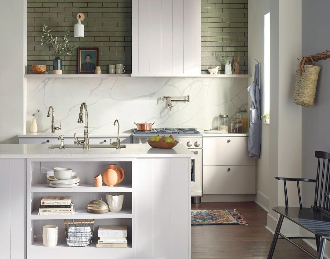 Moen S664NL Traditional Pot Filler Traditioneller Schwingarm Topffüller, Polierts Nickel, Polierts N