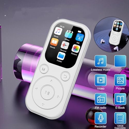 MP3 Player mit Bluetooth 5.4 &amp; HiFi Lautsprecher, 2,01 Bildschirm MP4 Player, Sprachaufzeichnung, 12