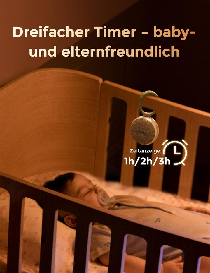 Momcozy WN06 Tragbare White Noise Machine Baby mit Nachtlicht – Weisses Rauschen Gerät für Neugebore