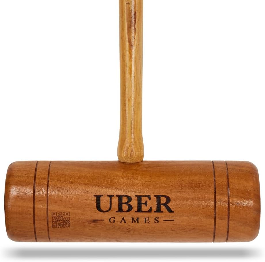 Übergames Extrem hochwertiges Pro Croquet / Krocket Set für Fortgeschrittene ECO Hartholz Pro Krocke