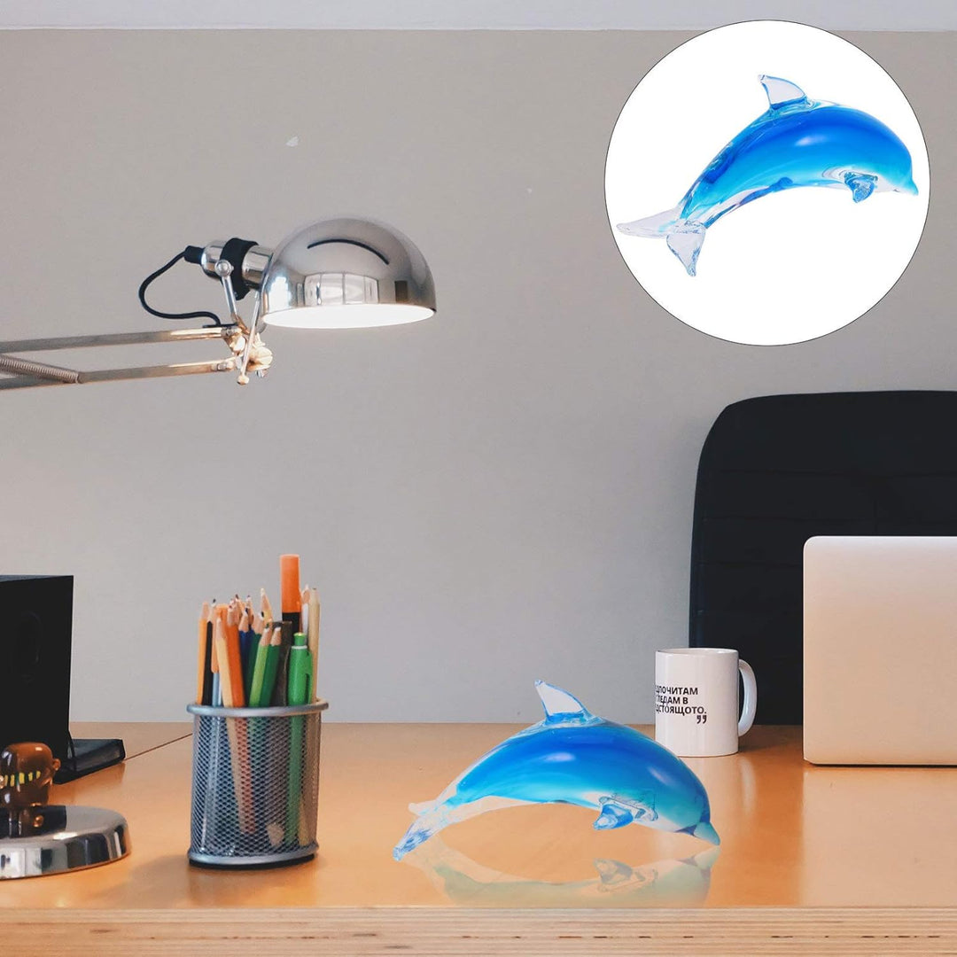 BESPORTBLE Glas Delfin Figur Ornamente Glas Meer Tier Kunst Glas Sammelfiguren Meer Ozean Matrose De