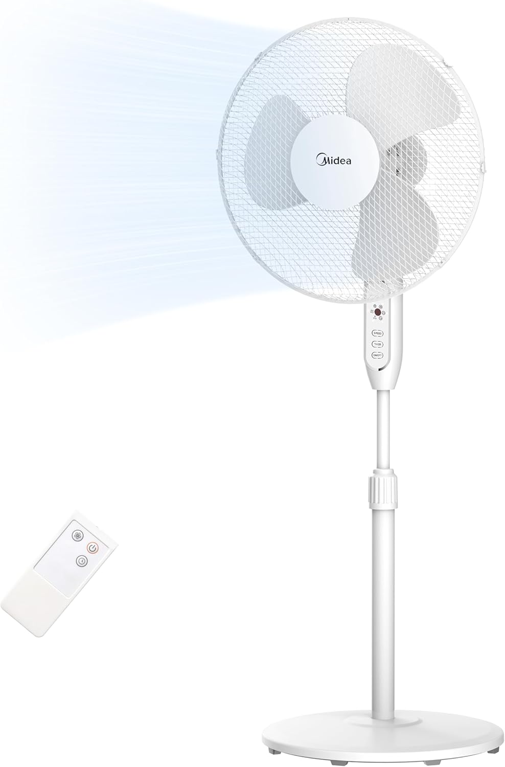 Midea FS40-16JRA Standventilator, Starke Windkraft, Grosses Luftvolumen, 40 W Leistung, Fernbedienun