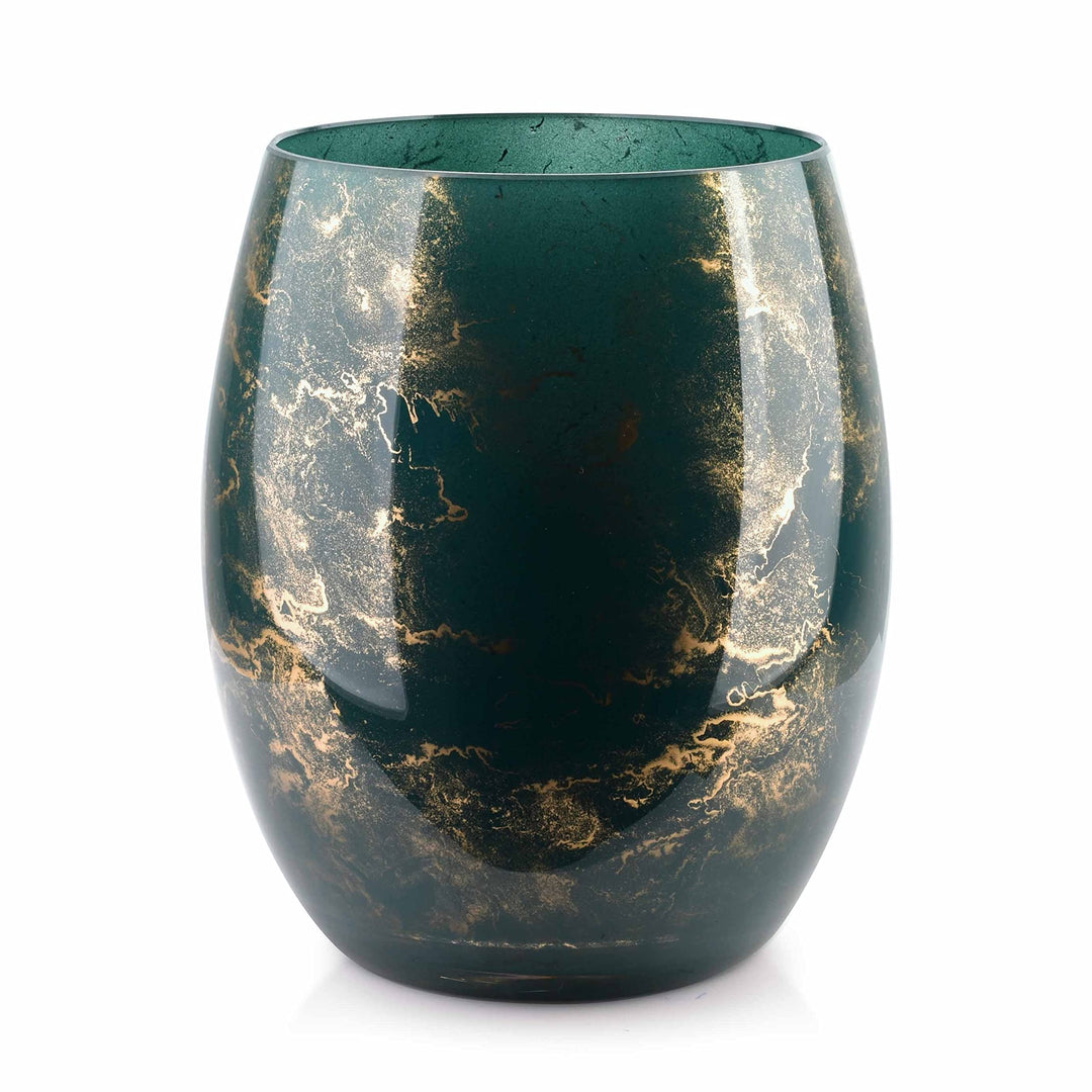 Terroso – Vase – Mundgeblasenes grünes Glas – Luxuriöses Erscheinungsbild, Stilvoll & Elegant - 20 c