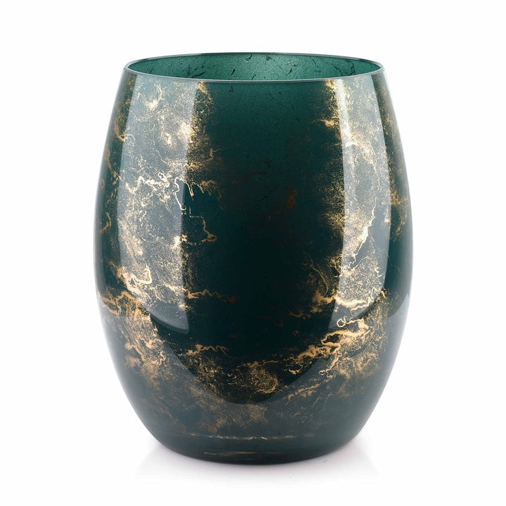 Terroso – Vase – Mundgeblasenes grünes Glas – Luxuriöses Erscheinungsbild, Stilvoll & Elegant - 20 c
