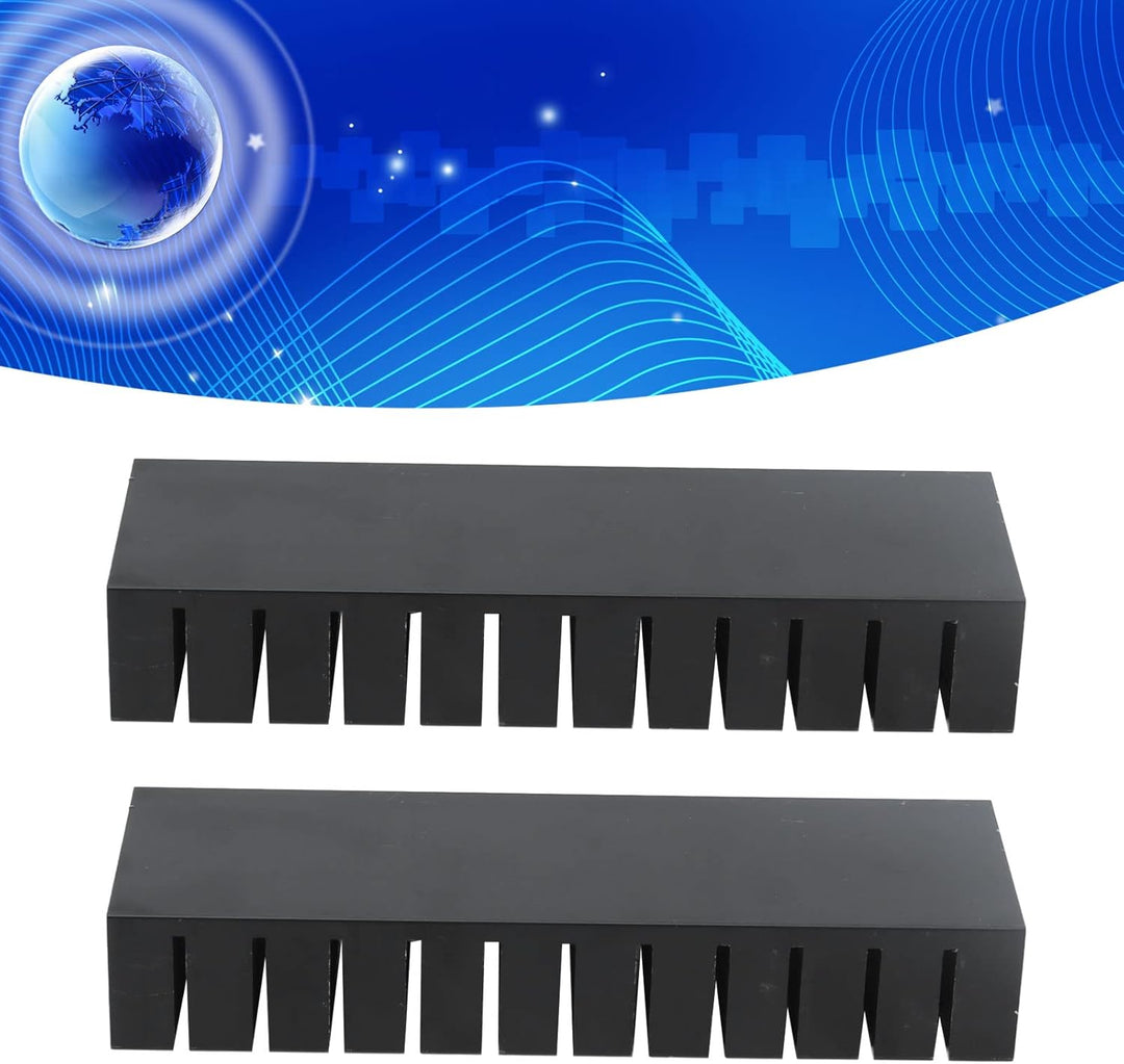 lyrlody 2 Stück Schlitzkühlkörper, Aluminium Kühlkörper PC Kühlrippen Kühler-Set Heatsink Eloxierte