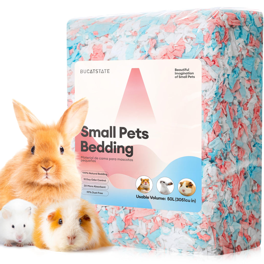 BUCATSTATE Hamster Streu 50L, Besonders Saugfähige & 99,9% Staubfrei Kleintierstreu Papierstreu, Ein
