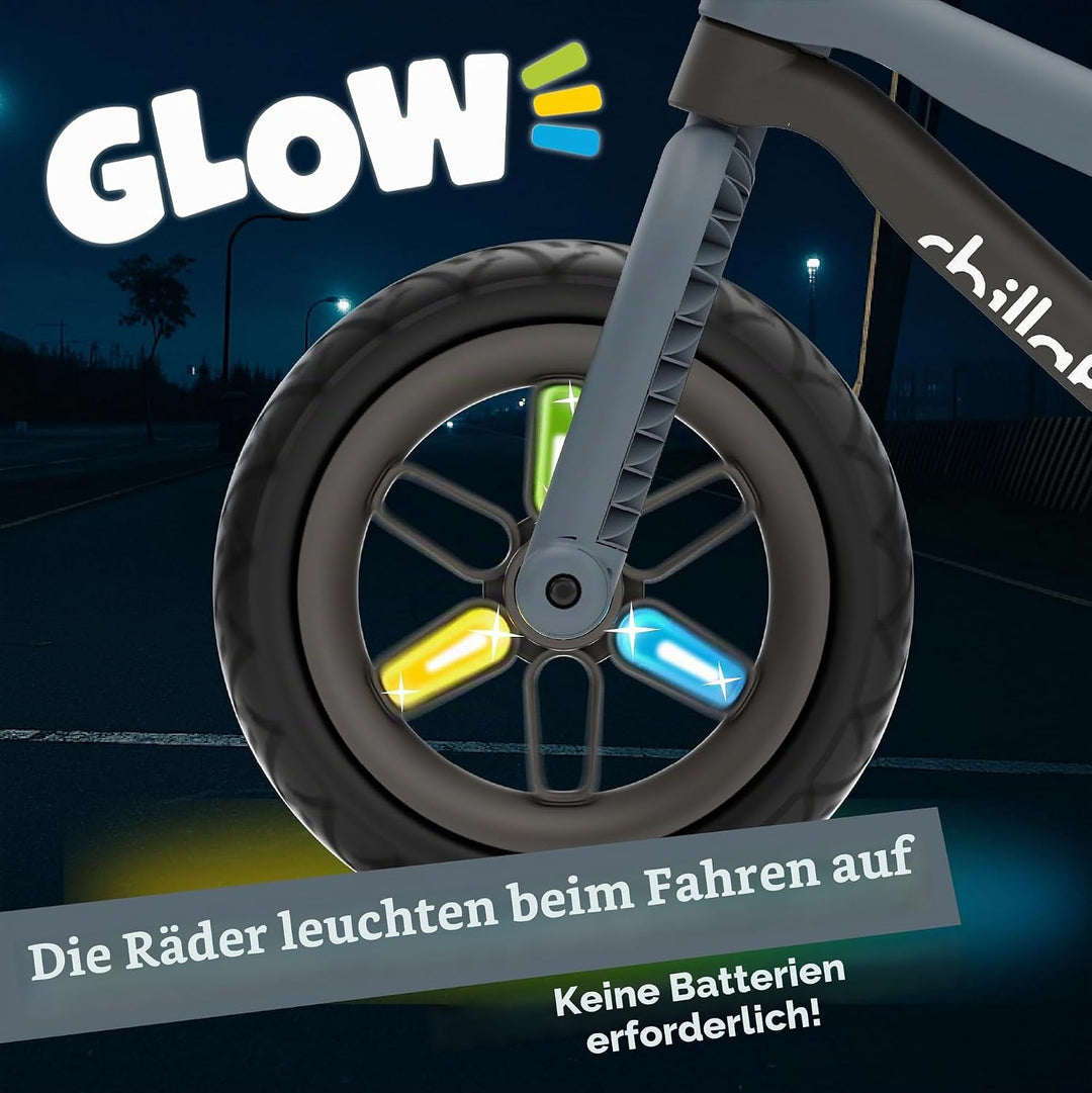 Chillafish BMXIE Laufrad, 12 Zoll Kinderlaufrad mit Bremse, Leuchträdern, als Motorrad Version oder