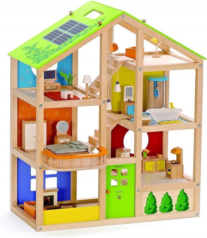 Hape Vier-Jahreszeiten Puppenhaus aus Holz von Hape & Hape International Haustiere für die ganze Fam