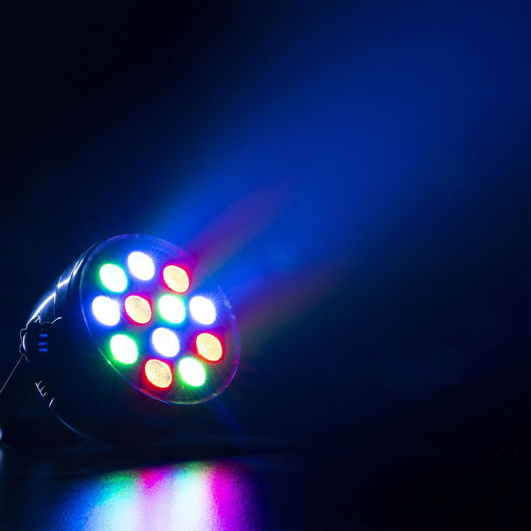 Fuzzix PLF12 - LED Par Strahler - 12x 2 Watt LEDs - Discolicht Partylicht, RGB Strahler mit Fernbedi