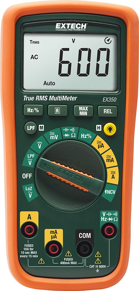 Extech EX350 Professionelles Multimeter mit TRMS und NCV-Detektor