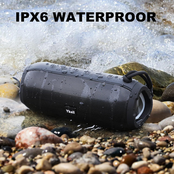 Ykall Bluetooth Lautsprecher 20w, LED Musikbox, Bluetooth Box, Wasserdicht IPX6,360° HD Stereo Lauts