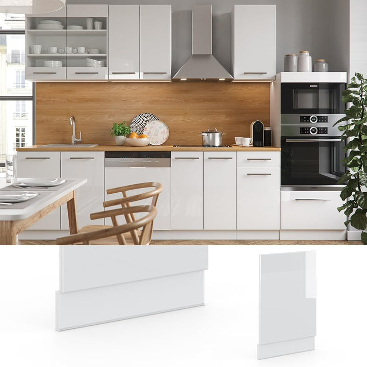 Vicco Frontblende Fame-Line, Weiss Hochglanz/Weiss, 45 cm ohne Arbeitsplatte Weiss Hochglanz Geschir